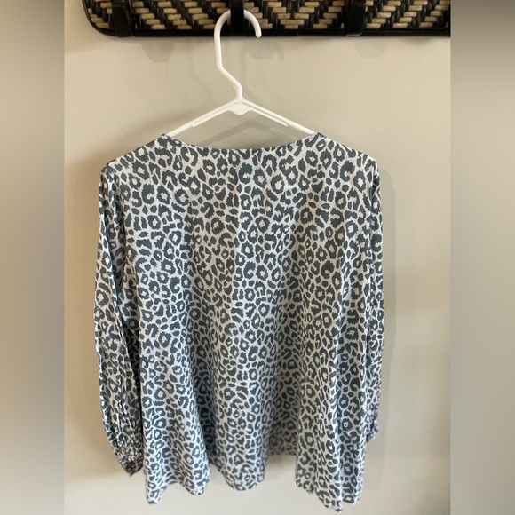 Emerson Fry India Collection Bardot Top - Charcoal Leopard - Size Medium - Picture 7 of 12